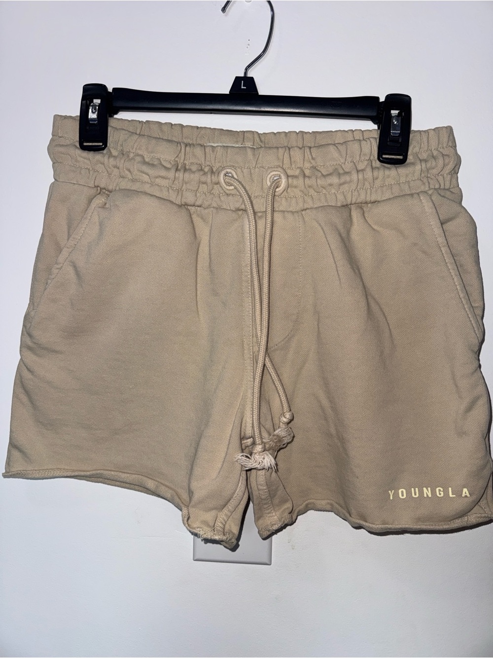 YoungLA Women's Tan Drawstring Athletic Shorts
